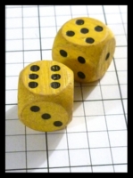 Dice : Dice - 6D Pipped - Yellow Wooden - Ebay July 2013